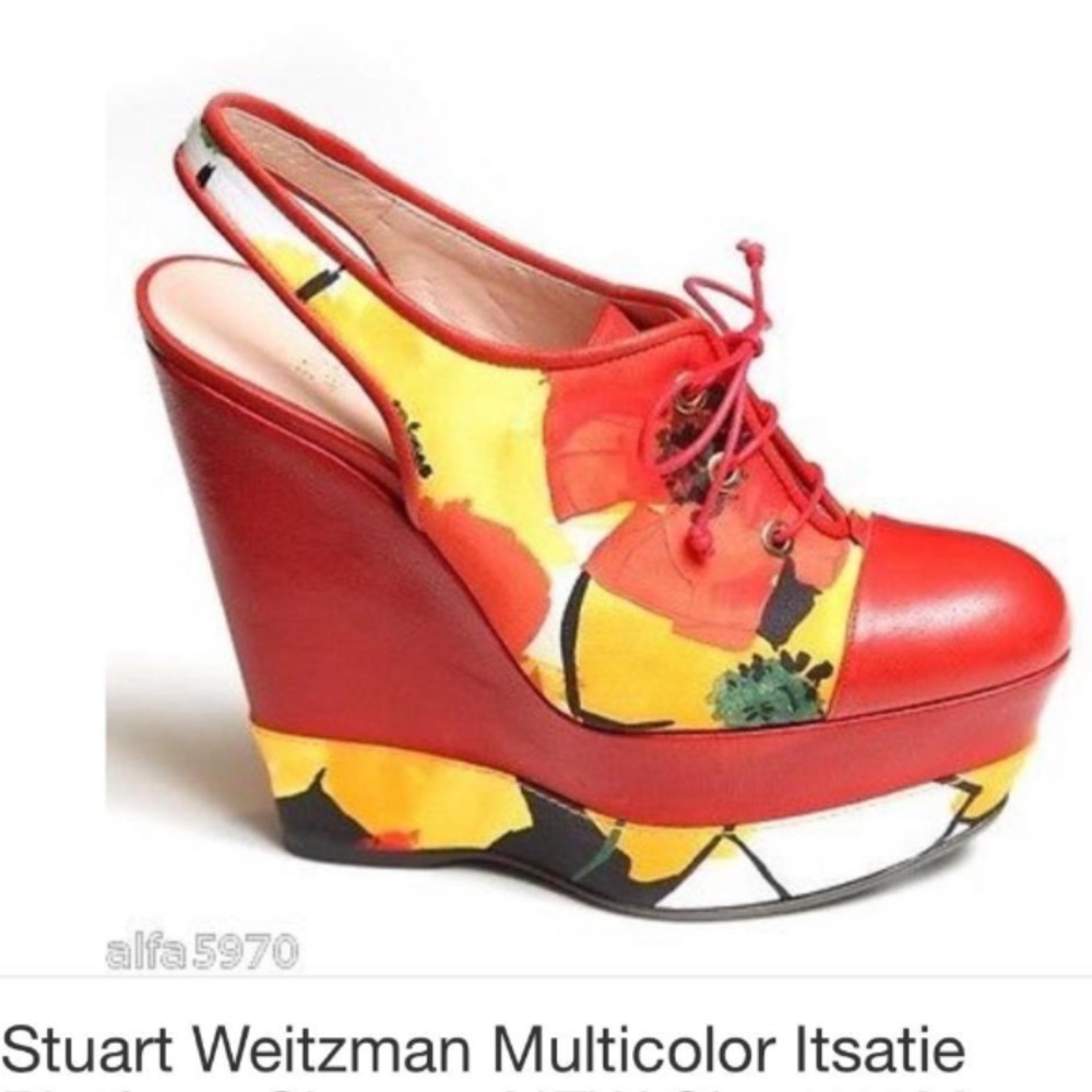Stuart Weitzman multicolored platform shoes